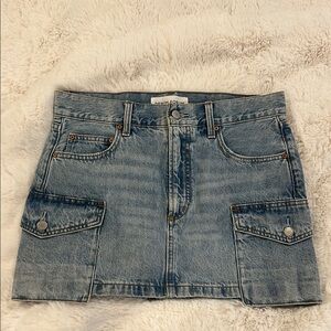 Denim Forum Blue Cargo Mini Skirt